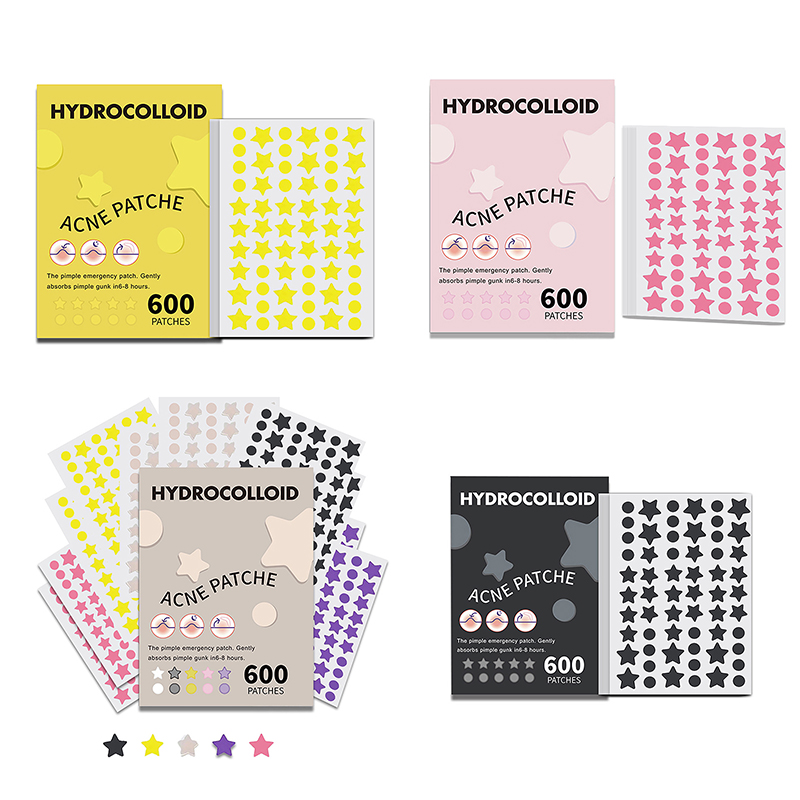 Beauty With Makeup - 600 Stück/Set Sternförmige Pickel-Patches, Bunte Unsichtbare