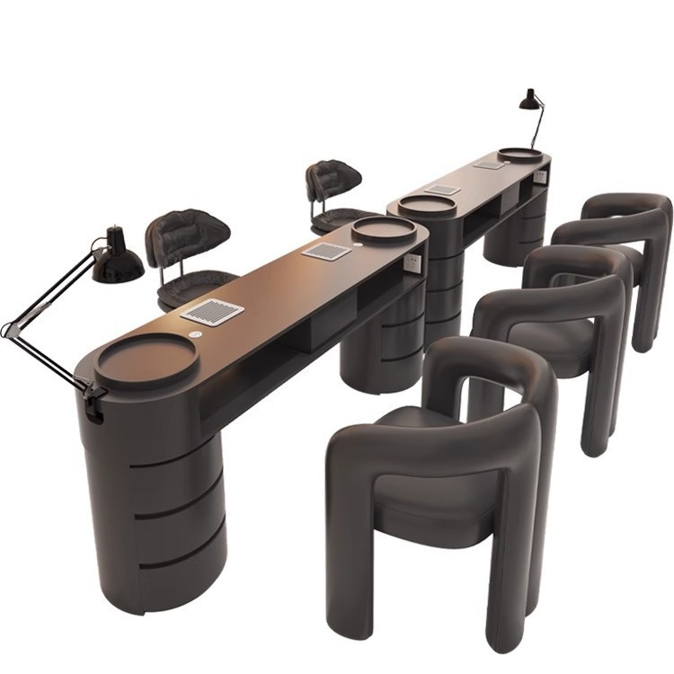 Beauty Makeup Table - Moderner Minimalistischer Schminktisch Schwarzer Doppel-Nageltisch mit