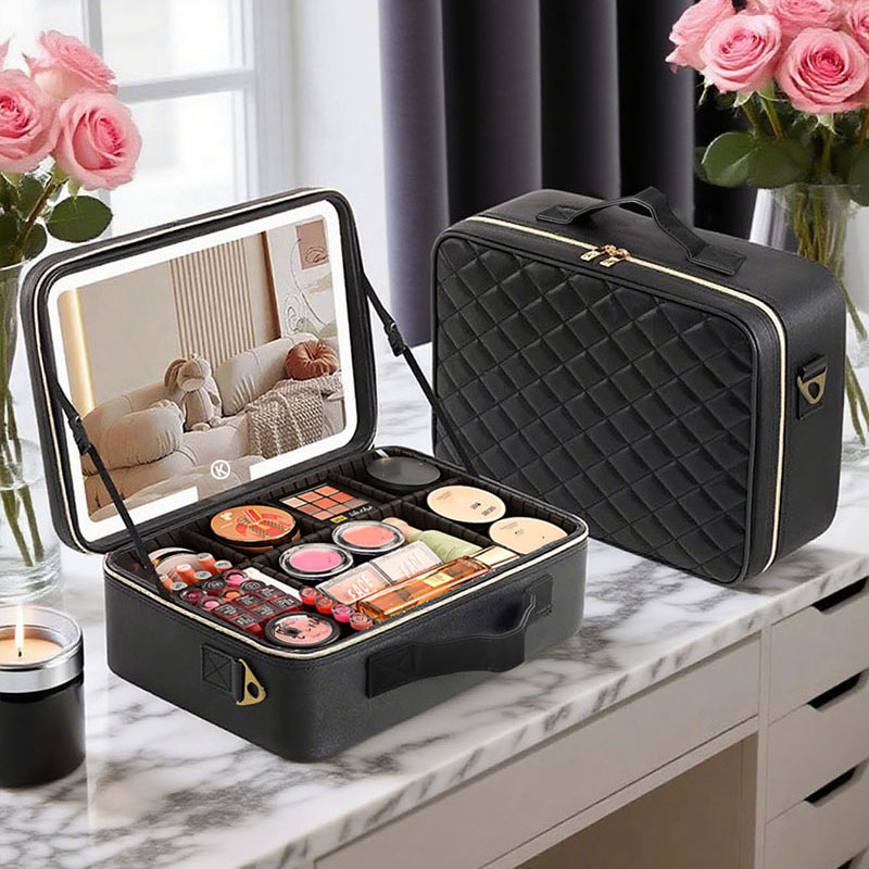 Beauty Zone Makeup - Große Reise-Make-up-Tasche mit Spiegel, Zoned Beauty