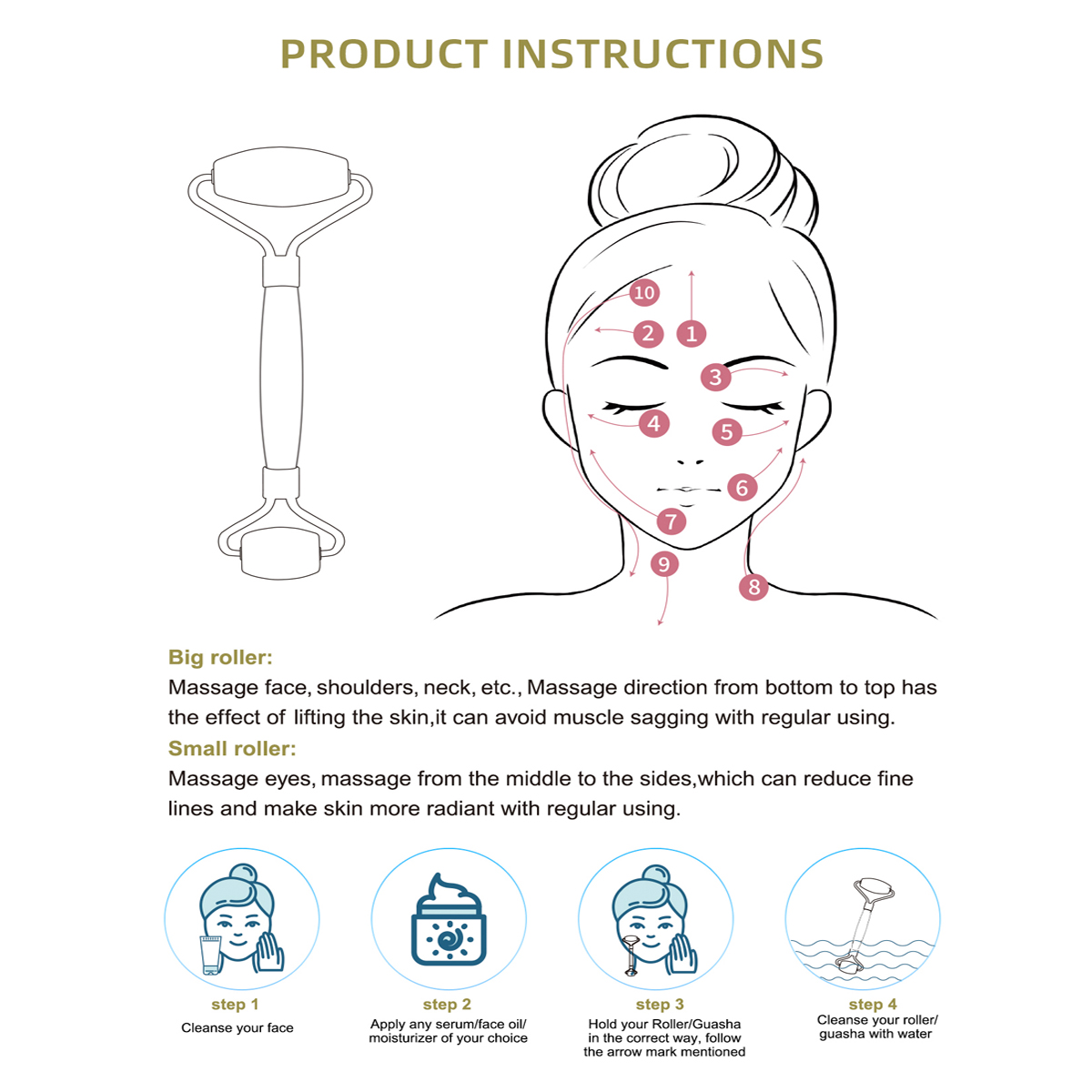 Natürliche Jade Roller Massage – Jade Roller Gua Sha Bewertung und Preis